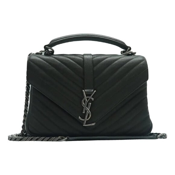 Saint Laurent Handbags - SAINT LAURENT College Black Leather Satchel 1230-032825
